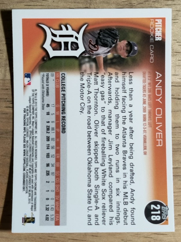 2010 Topps Chrome #218 Andy Oliver RC