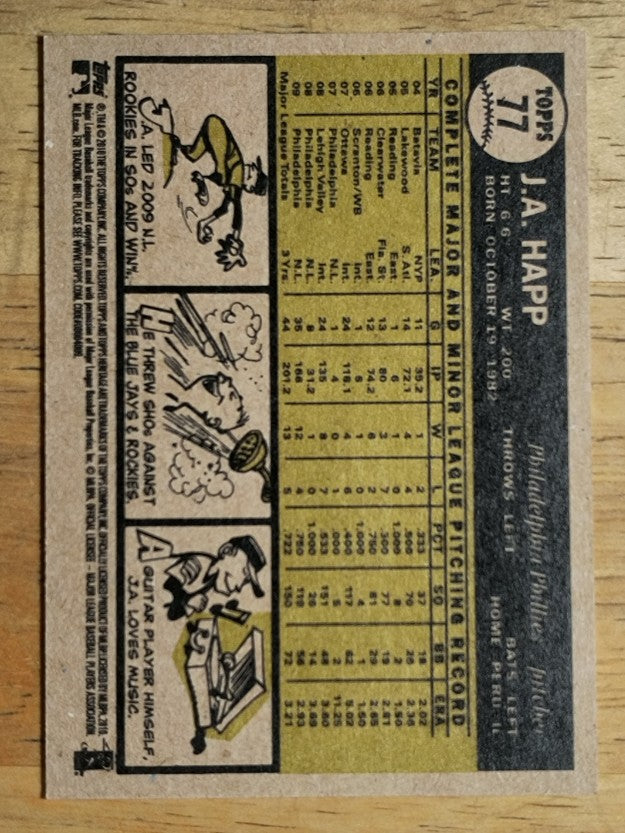 2010 Topps Heritage #77a J.A. Happ