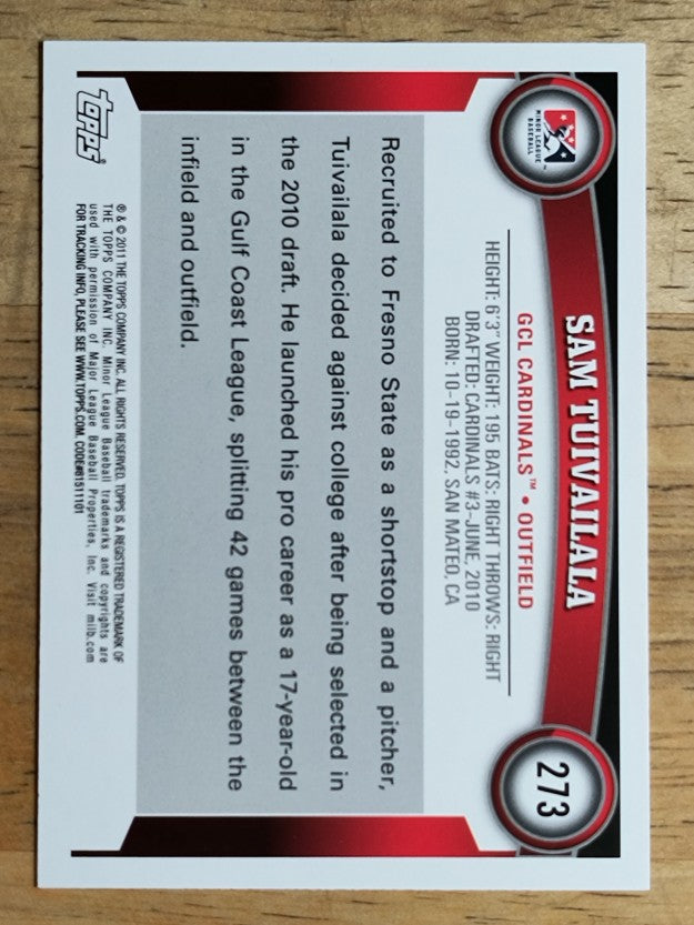 2011 Topps Pro Debut #273 Sam Tuivailala