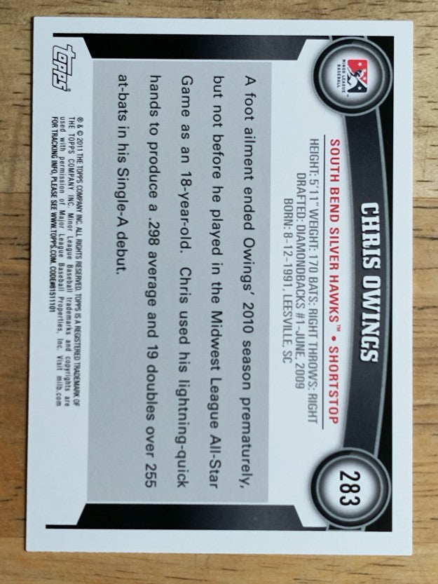 2011 Topps Pro Debut #283 Chris Owings