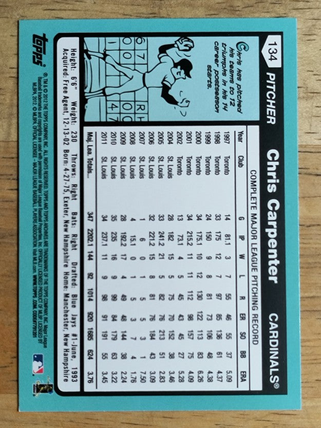 2012 Topps Archives #134 Chris Carpenter
