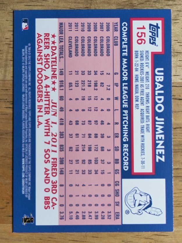 2012 Topps Archives #156 Ubaldo Jimenez