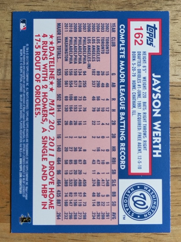 2012 Topps Archives #162 Jayson Werth