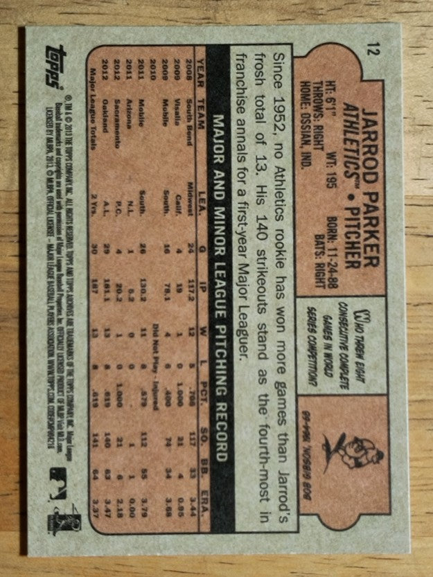 2013 Topps Archives #12 Jarrod Parker