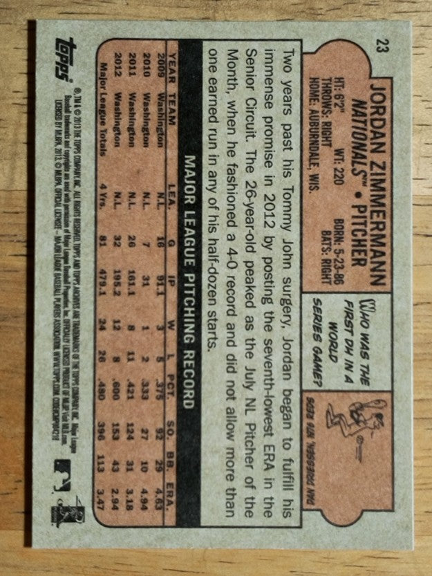 2013 Topps Archives #23 Jordan Zimmermann