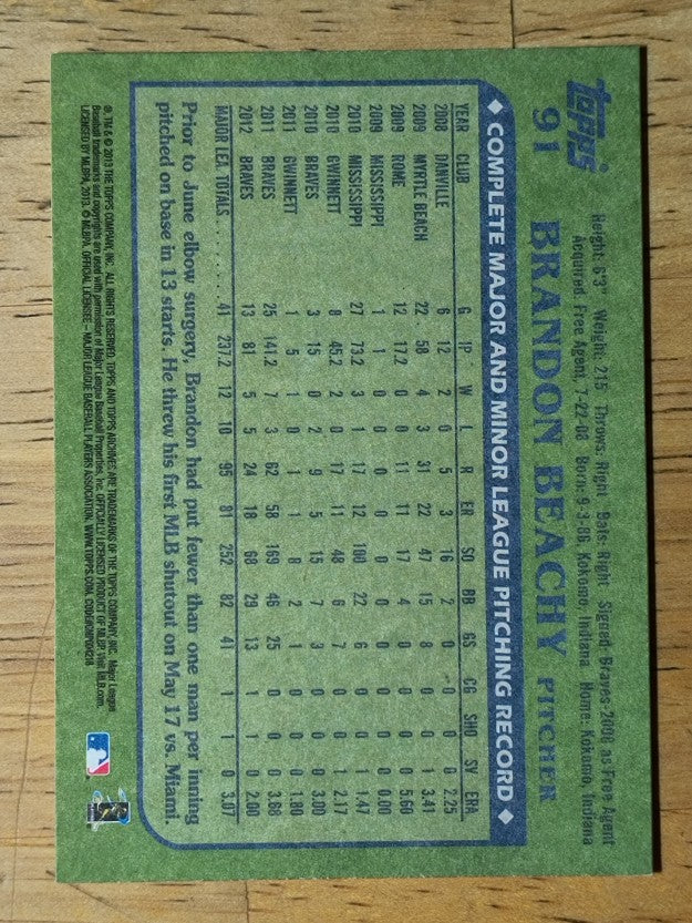 2013 Topps Archives #91 Brandon Beachy