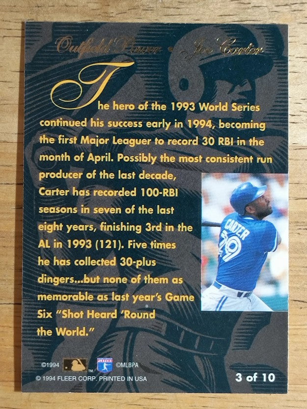 1994 Flair Outfield Power #3 Joe Carter