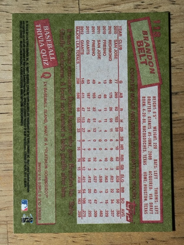 2013 Topps Archives #118 Brandon Belt