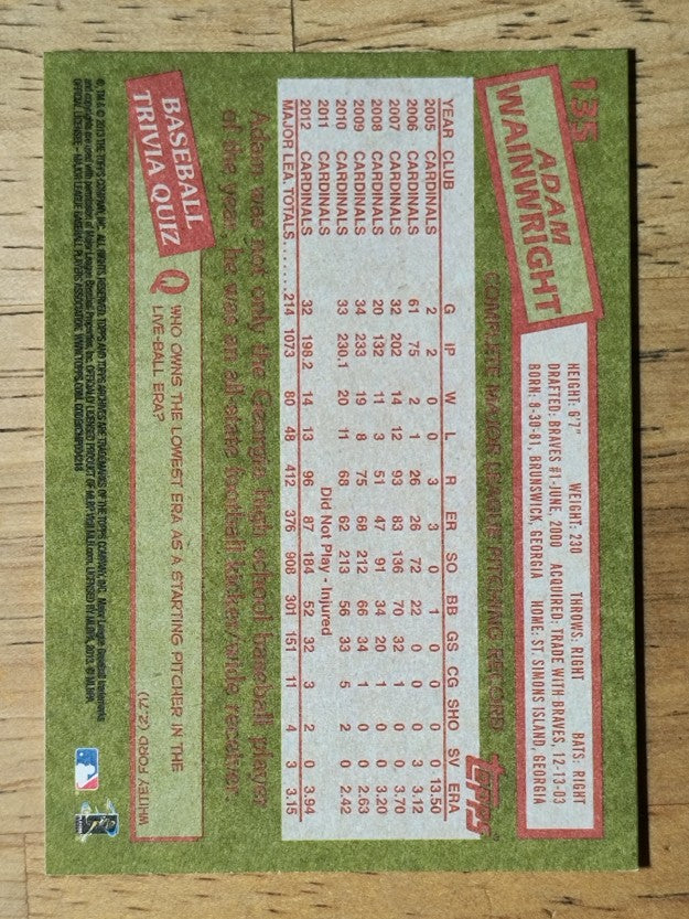 2013 Topps Archives #135 Adam Wainwright