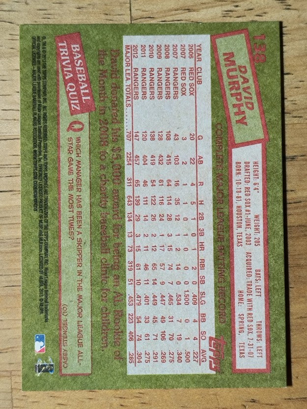 2013 Topps Archives #138 David Murphy