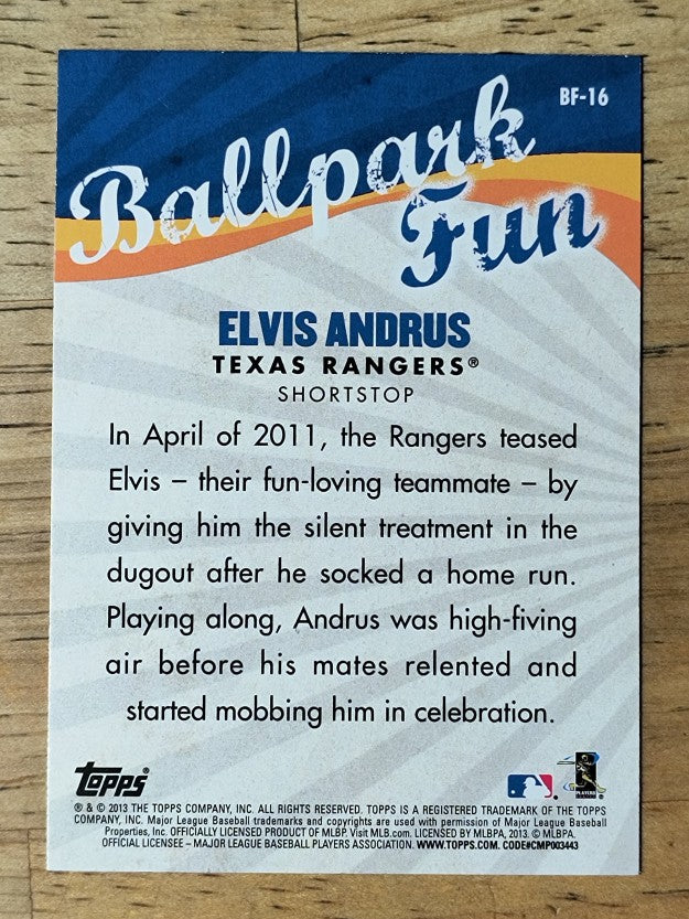 2013 Topps Opening Day Ballpark Fun #BF16 Elvis Andrus