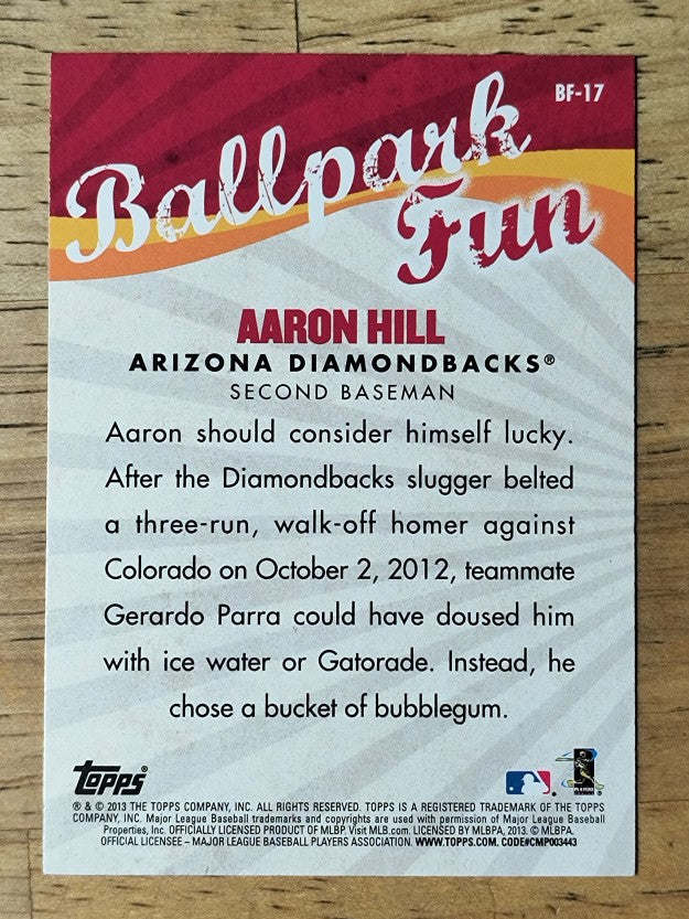 2013 Topps Opening Day Ballpark Fun #BF17 Aaron Hill