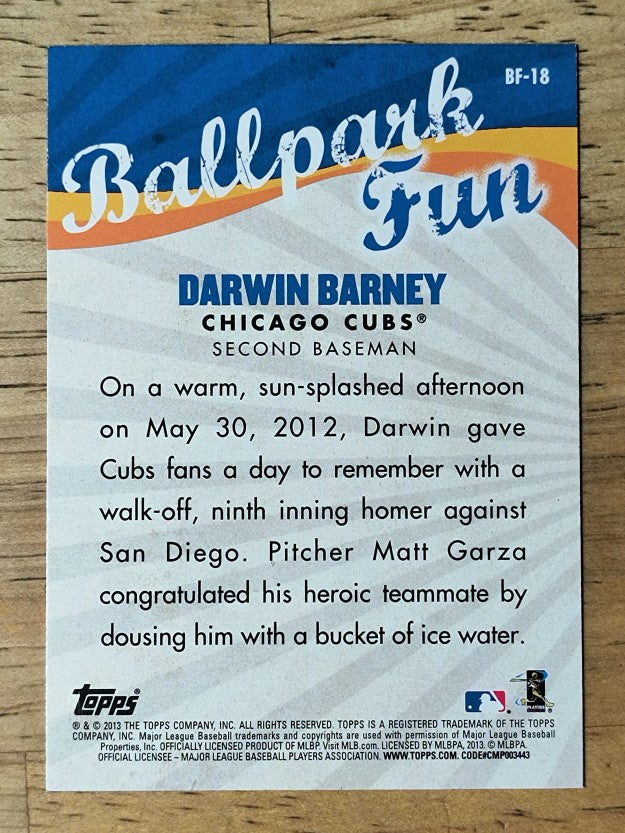 2013 Topps Opening Day Ballpark Fun #BF18 Darwin Barney