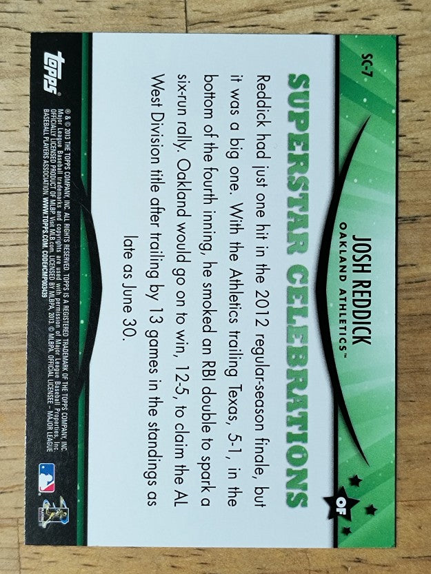2013 Topps Opening Day Superstar Celebrations #SC7 Josh Reddick