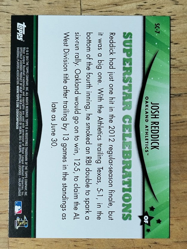 2013 Topps Opening Day Superstar Celebrations #SC7 Josh Reddick