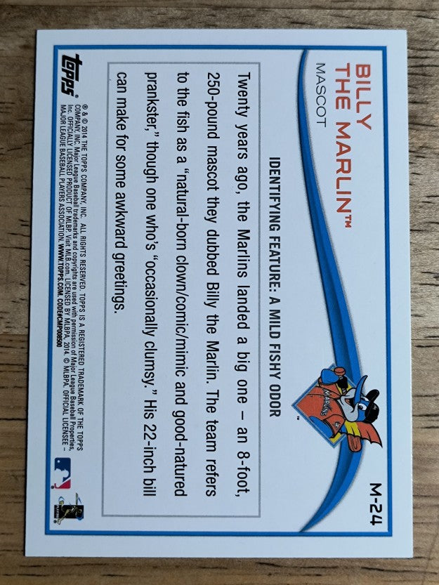 2014 Topps Opening Day Mascots #M24 Billy the Marlin (NM)