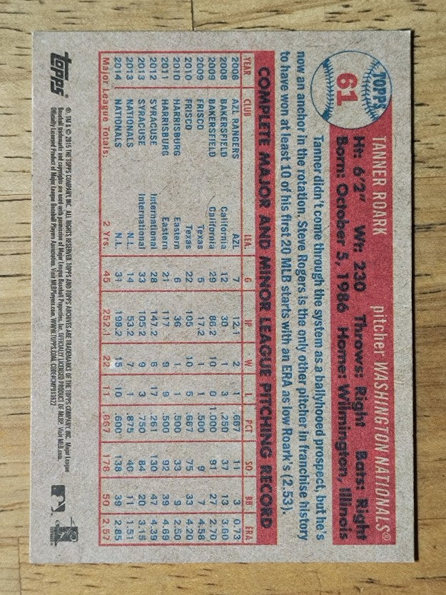2015 Topps Archives #61 Tanner Roark