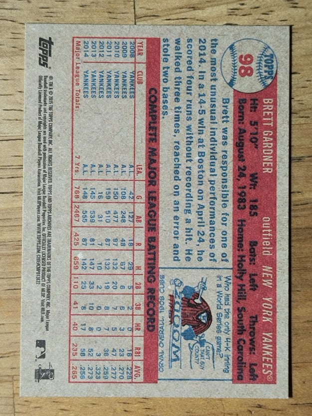 2015 Topps Archives #98 Brett Gardner
