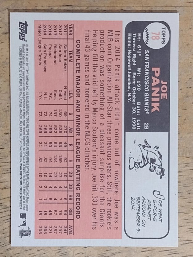 2015 Topps Heritage #78 Joe Panik