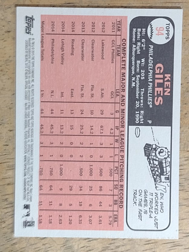 2015 Topps Heritage #94 Ken Giles