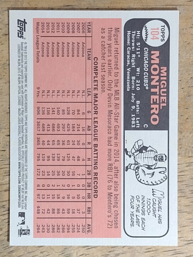 2015 Topps Heritage #104 Miguel Montero