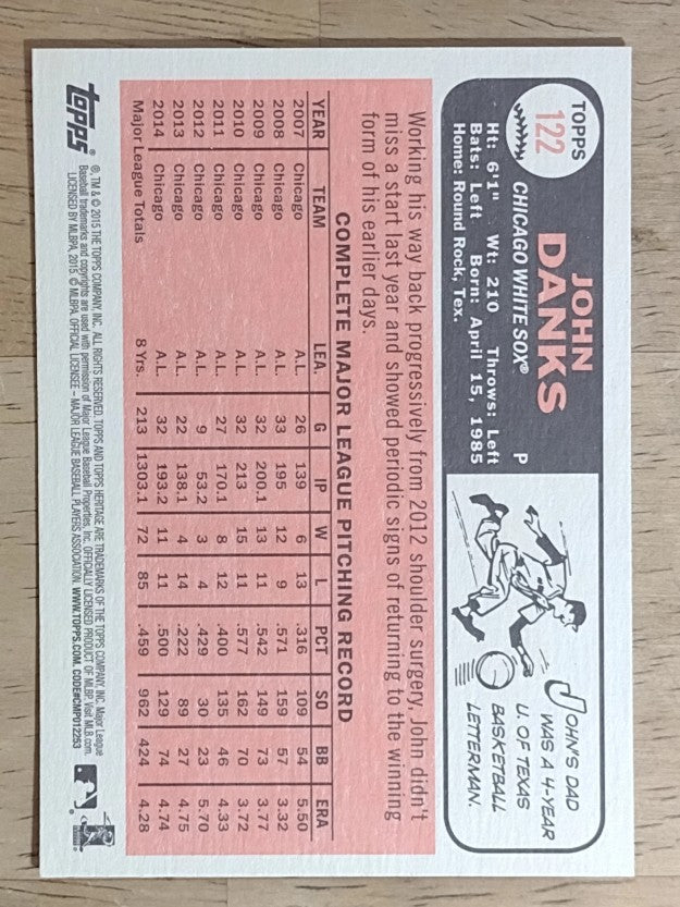 2015 Topps Heritage #122 John Danks
