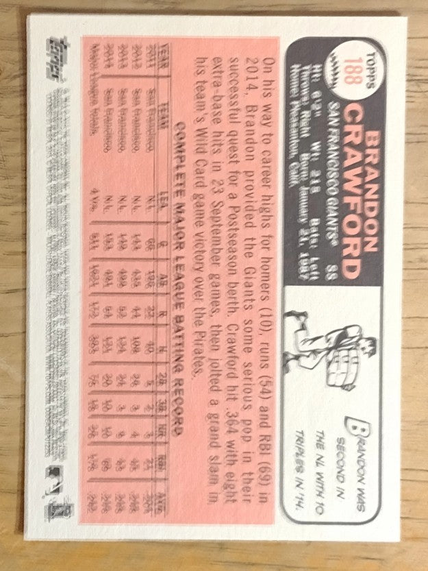 2015 Topps Heritage #188 Brandon Crawford