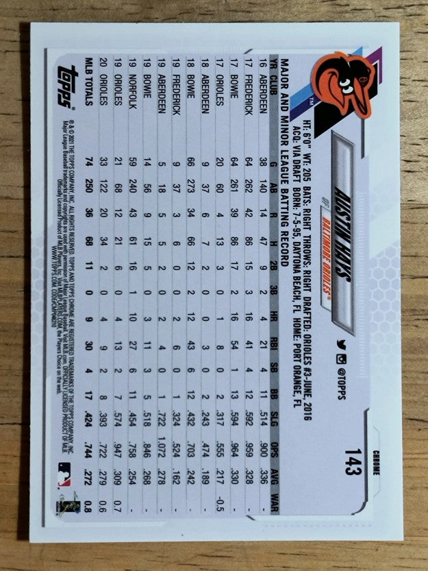2021 Topps Chrome #143 Austin Hays