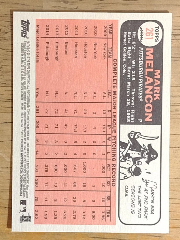 2015 Topps Heritage #261 Mark Melancon