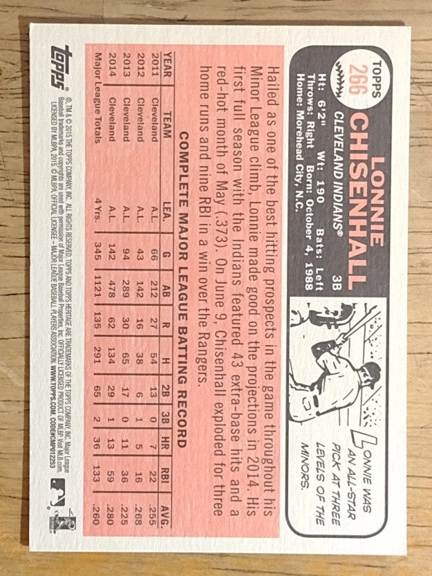 2015 Topps Heritage #266A Lonnie Chisenhall