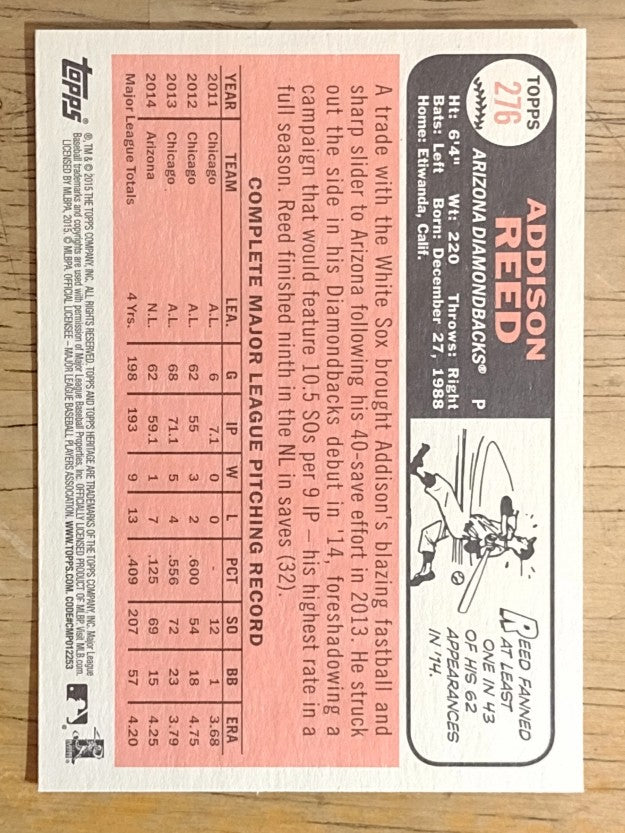 2015 Topps Heritage #276 Addison Reed