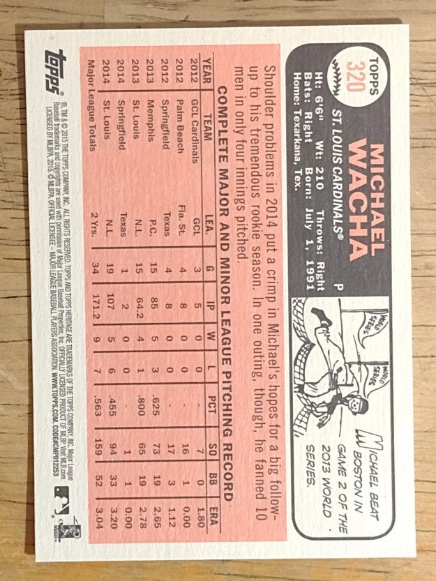 2015 Topps Heritage #320 Michael Wacha
