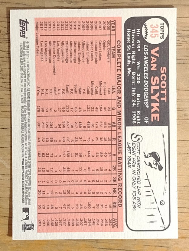 2015 Topps Heritage #345 Scott Van Slyke