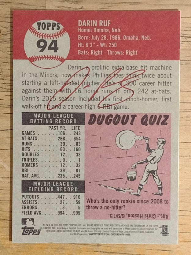 2016 Topps Archives #94 Darin Ruf