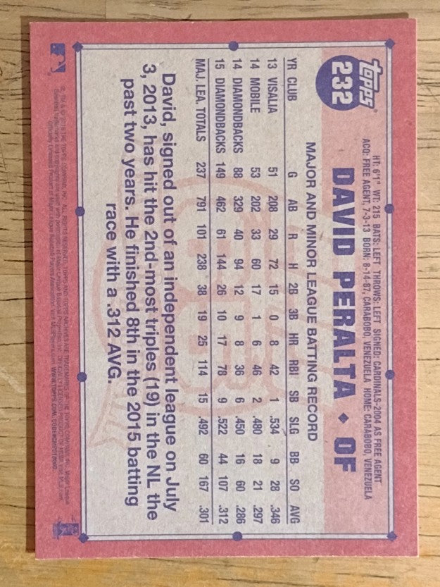 2016 Topps Archives #232 David Peralta