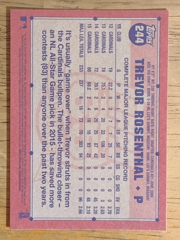 2016 Topps Archives #244 Trevor Rosenthal