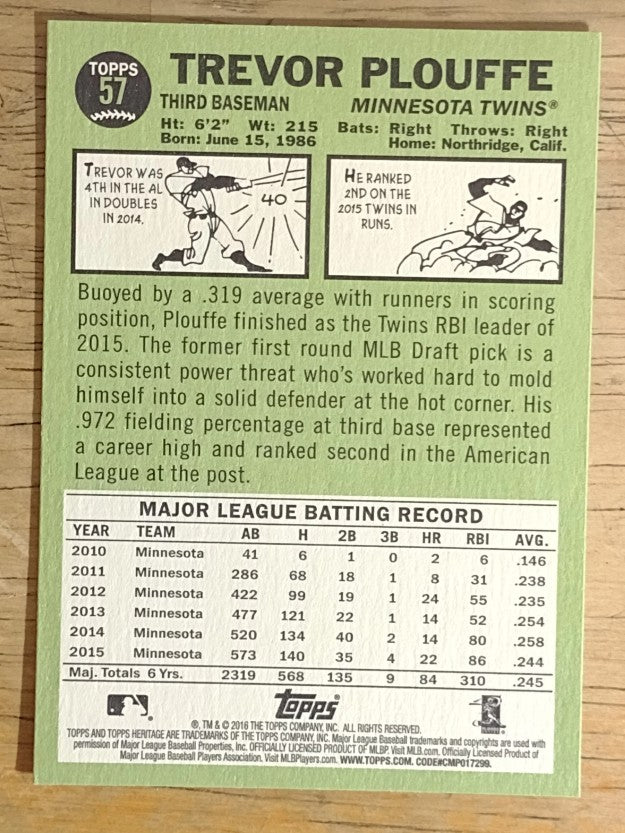 2016 Topps Heritage #57 Trevor Plouffe