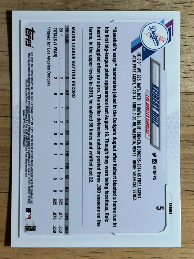 2021 Topps Chrome #5 Keibert Ruiz RC