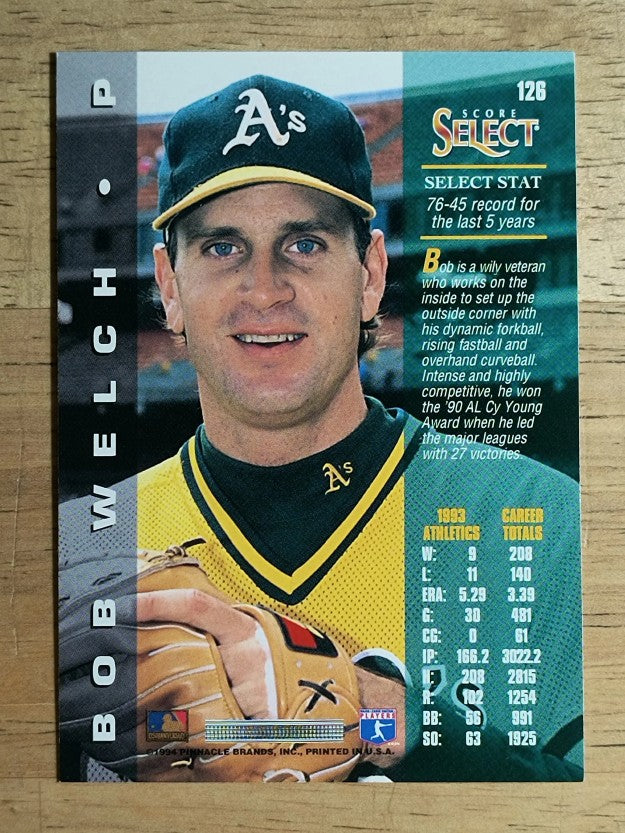 1994 Select #126 Bob Welch