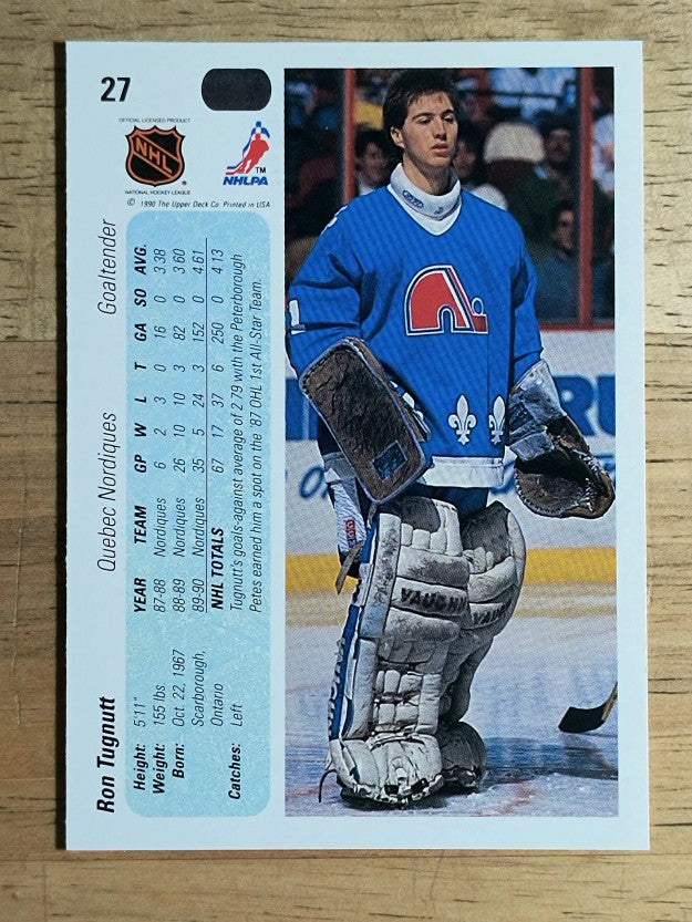 1990-91 Upper Deck #27 Ron Tugnutt