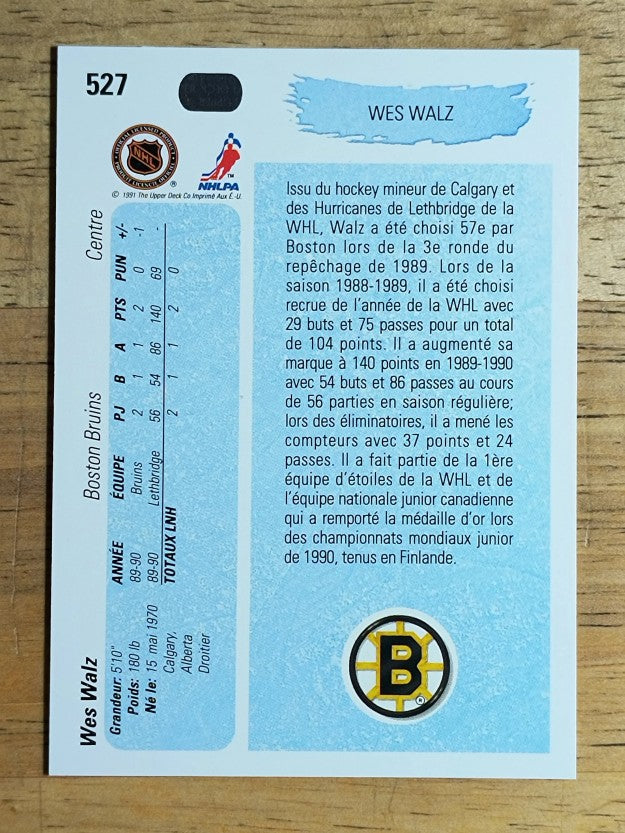 1990-91 Upper Deck French #527 Wes Walz YG RC