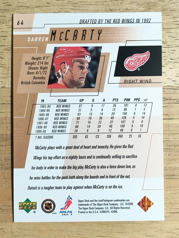 2000-01 Upper Deck #64 Darren McCarty