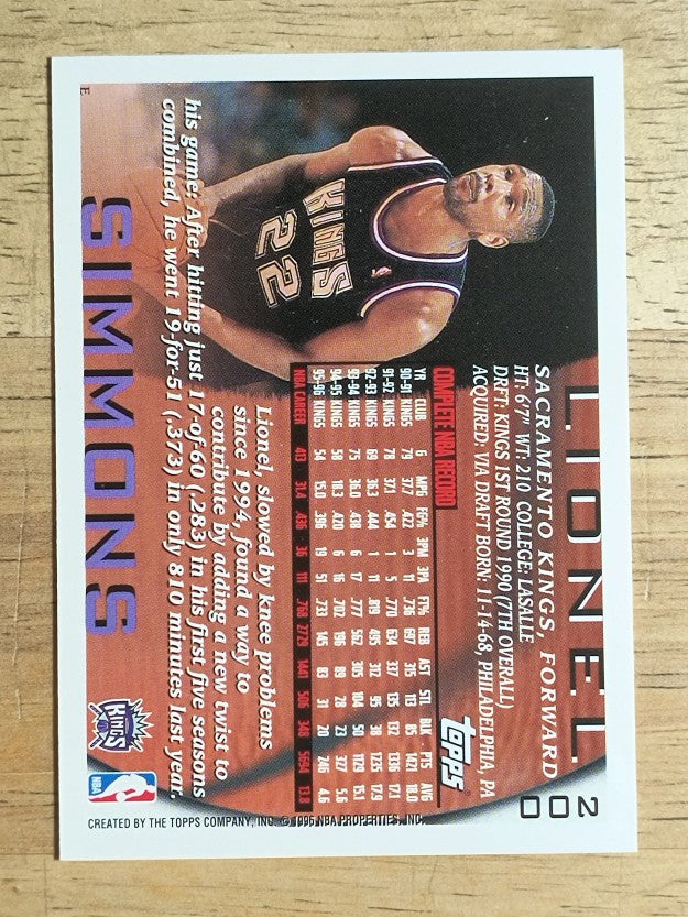 1996-97 Topps #200 Lionel Simmons