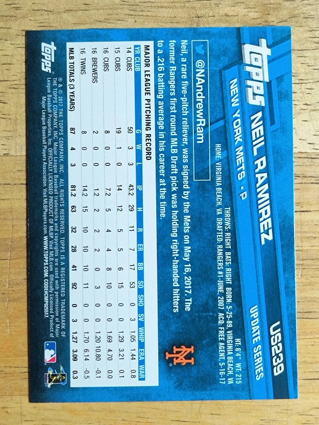 2017 Topps Update #US239 Neil Ramirez