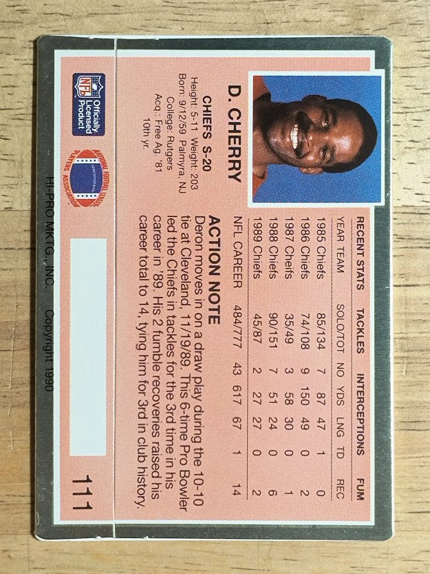 1990 Action Packed #111 Deron Cherry