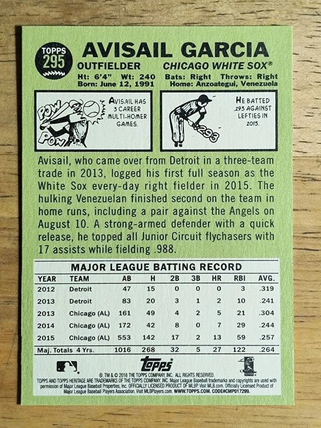 2016 Topps Heritage #295 Avisail Garcia