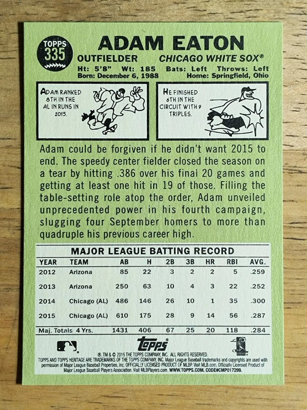 2016 Topps Heritage #335 Adam Eaton