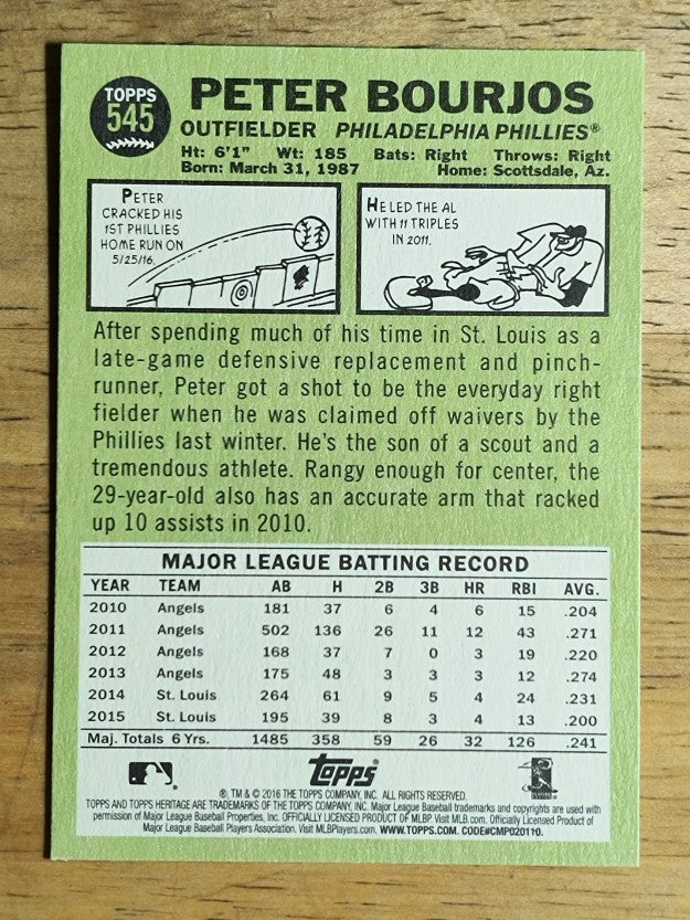 2016 Topps Heritage #545 Peter Bourjos