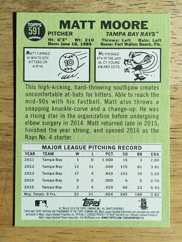 2016 Topps Heritage #591 Matt Moore