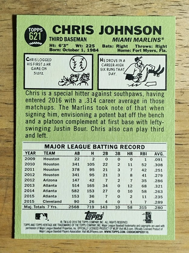 2016 Topps Heritage #621 Chris Johnson